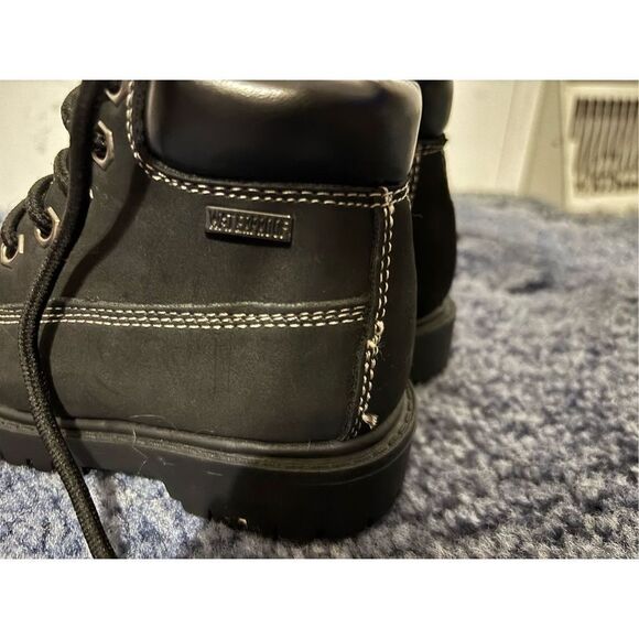 Trail Guide Little Boys Size 8 Black Leather Lace Up Booties Boots Outdoors - Picture 3 of 6